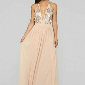 Fashinova gold sequins  maxi dress